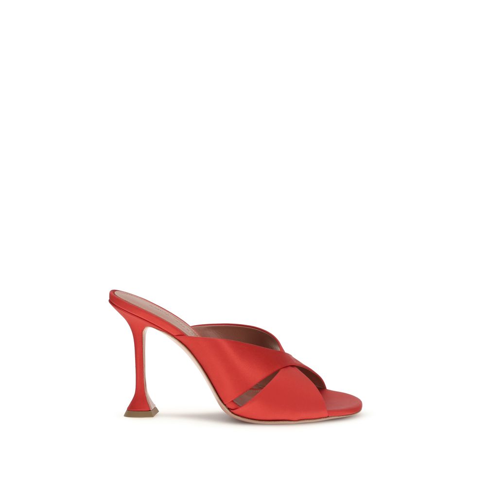 Amina Muaddi Multicolor Silk Stiletto Heel Sandals
